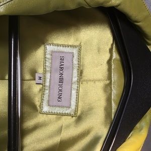 Sharon Young Leather jacket chartreuse medium
